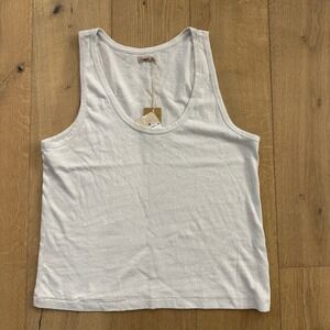 Faherty Women's White Loose Fit Tank Top Size XL